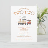 Chugga Two Train 2. Geburtstag Einladung (Stehend Vorderseite)