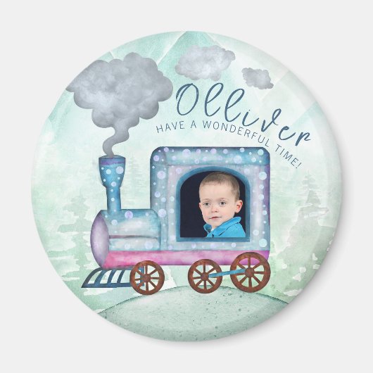 Chugga Two Train Birthday Foto Magnet (Vorne)