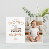 Chugga Two Train Geburtstag Danke Karte (Stehend Vorderseite)