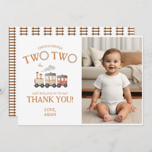 Chugga Two Train Geburtstag Danke Karte (Vorne/Hinten)