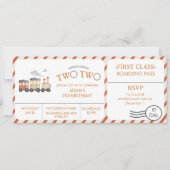 Chugga Two Train Ticket Zweiten Geburtstag Einladung (Vorderseite)