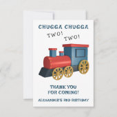 Chugga Two Two Zug Zweiter Geburtstag Dankeskarte (Vorderseite)