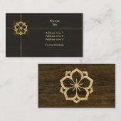 Chuinyaekikyo Japaner Kamon Kirschblüten-Holz Visitenkarte (Vorne/Hinten)