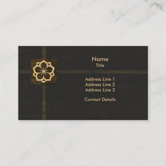 Chuinyaekikyo Japaner Kamon Kirschblüten-Holz Visitenkarte (Vorderseite)