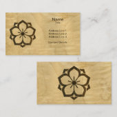 Chuinyaekikyo Japaner Kamon Kirschblüten-Holz Visitenkarte (Vorne/Hinten)