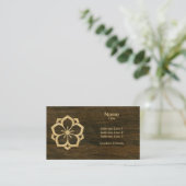 Chuinyaekikyo Japanisch Kamon Cherry Blossom Wood Visitenkarte (Stehend Vorderseite)