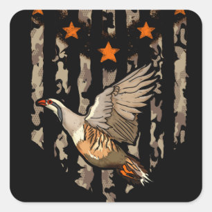 Chukar Bird Junting Camouflage Quadratischer Aufkleber