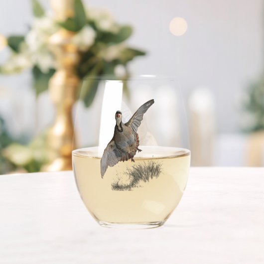 Chukar Partridge Art Weinglas Ohne Stiel (Insitu (Hochzeit))
