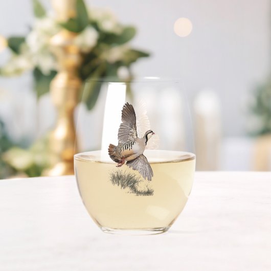 Chukar Partridge Art Weinglas Ohne Stiel (Insitu (Hochzeit))