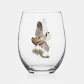 Chukar Partridge Art Weinglas Ohne Stiel (Vorderseite)