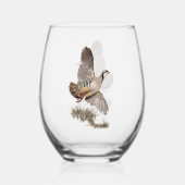 Chukar Partridge Art Weinglas Ohne Stiel (Rückseite)