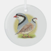 Chukar Partridge Combo Ornament Aus Glas (Vorderseite)