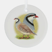Chukar Partridge Combo Ornament Aus Glas (Rückseite)