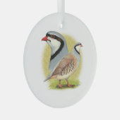 Chukar Partridge Combo Ornament Aus Glas (Vorderseite Rechts)