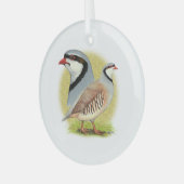 Chukar Partridge Combo Ornament Aus Glas (Vorderseite links)