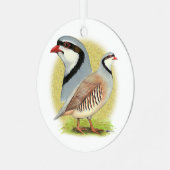 Chukar Partridge Combo Ornament Aus Metall (Vorderseite links)