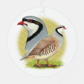 Chukar Partridge Combo Ornament Aus Metall (Rückseite)