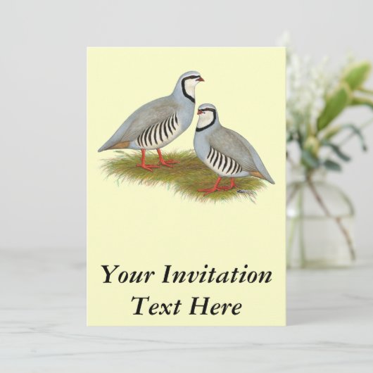 Chukar Partridge Einladung (Stehend Vorderseite)
