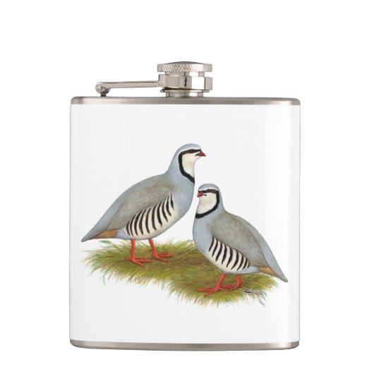 Chukar Partridge Pair Flachmann (Vorderseite)