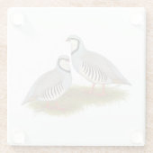 Chukar Partridge Pair Glasuntersetzer (Rückseite)