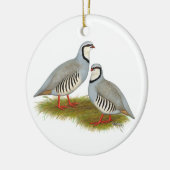 Chukar Partridge Pair Keramik Ornament (Links)