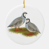 Chukar Partridge Pair Keramik Ornament (Hinten)