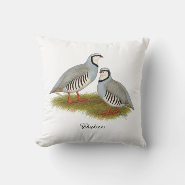Chukar Partridge Pair Kissen (Vorderseite)