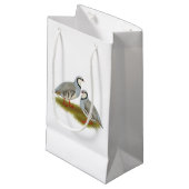 Chukar Partridge Pair Kleine Geschenktüte (Vorderseite Schrägansicht)