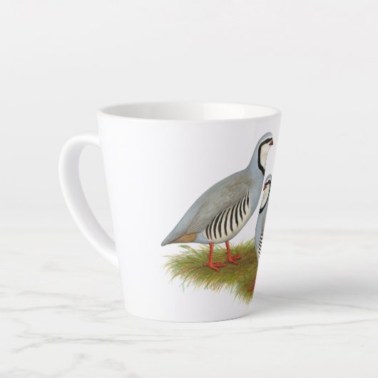 Chukar Partridge Pair Milchtasse (Linke Ecke)