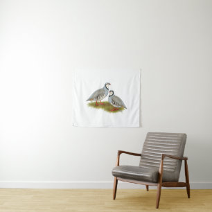 Chukar Partridge Pair Wandteppich