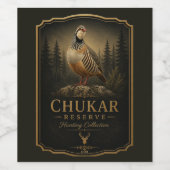 Chukar Rebhuhn ,Kunst Weinetikett (Einzelnes Label)