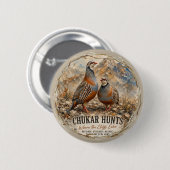 Chukar Rebhuhn-Paar-Kunst  Button (Vorne & Hinten)