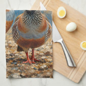 Chukar Rebhuhn-Paar-Kunst  Geschirrtuch (Viertel Falte)