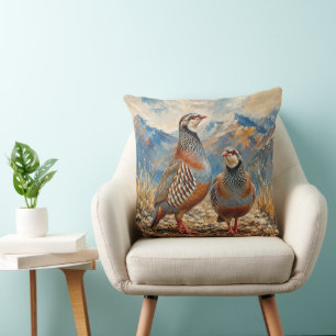 Chukar Rebhuhn-Paar-Kunst Kissen