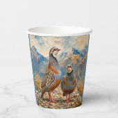 Chukar Rebhuhn-Paar-Kunst Pappbecher (Rückseite)