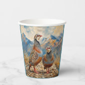 Chukar Rebhuhn-Paar-Kunst Pappbecher (Vorderseite)