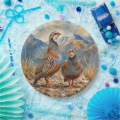 Chukar Rebhuhn-Paar-Kunst  Pappteller (Party)