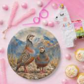 Chukar Rebhuhn-Paar-Kunst  Pappteller (Party)