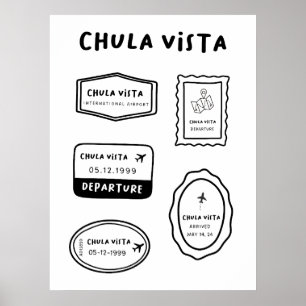 Chula Vista - Briefmarke für Reisen Poster