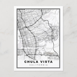 Chula Vista Map Postkarte