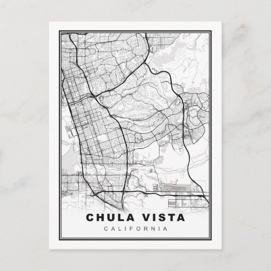 Chula Vista Map Postkarte (Vorderseite)