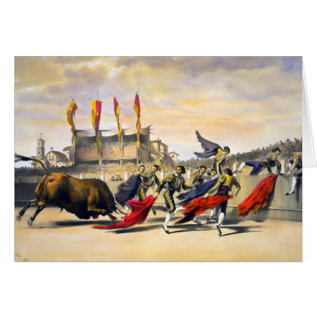 Chulos, das den Stier spielt (Vorderseite (Horizontal))