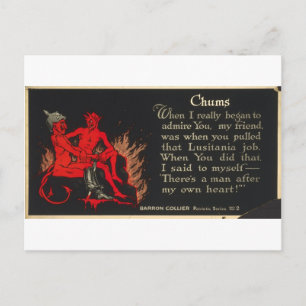 Chums Erster Weltkrieg Lusitania Devil Cartoon Postkarte
