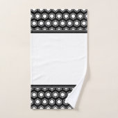 Chunky Black and White Hexagonal Muster Badhandtuch Set (Handtuch)