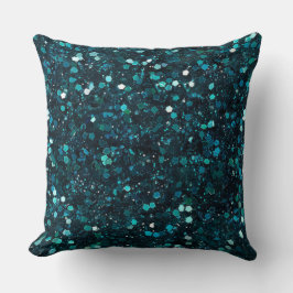 Chunky Blue Aqua Glitz Glitzer Weihnachten Kissen