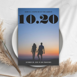 Chunky Bold Serif Wedding Date Foto Save The Date