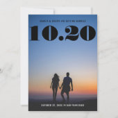 Chunky Bold Serif Wedding Date Foto Save The Date (Vorderseite)