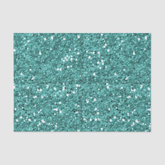 Chunky Confetti Glitzer Sparkle Aquamarin Blue Seidenpapier (Vorderseite)