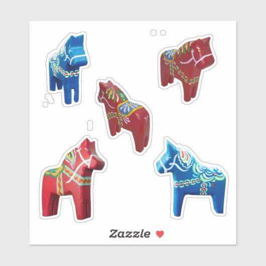 Chunky Dala Horses Aufkleber (Blatt)