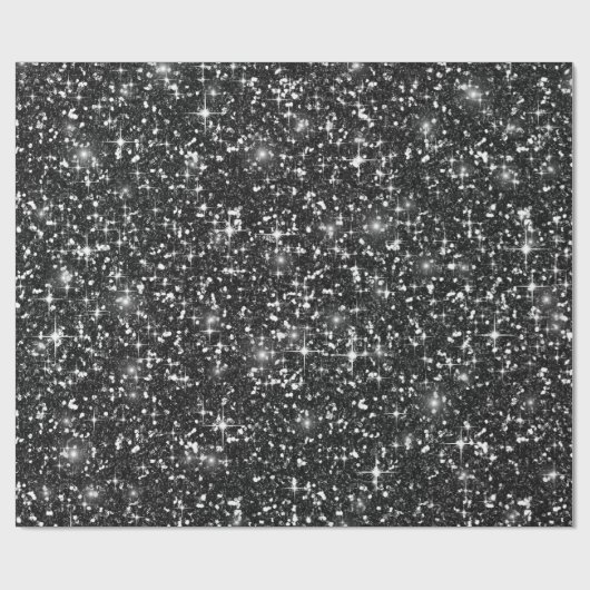 Chunky Glitzer Pattern Schwarz ID144 Geschenkpapier (Flach)